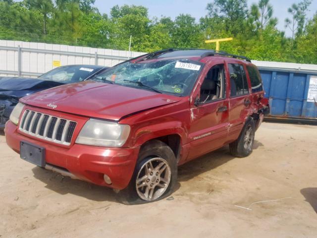 1J4GX48S14C212914 - 2004 JEEP GRAND CHER BURGUNDY photo 2