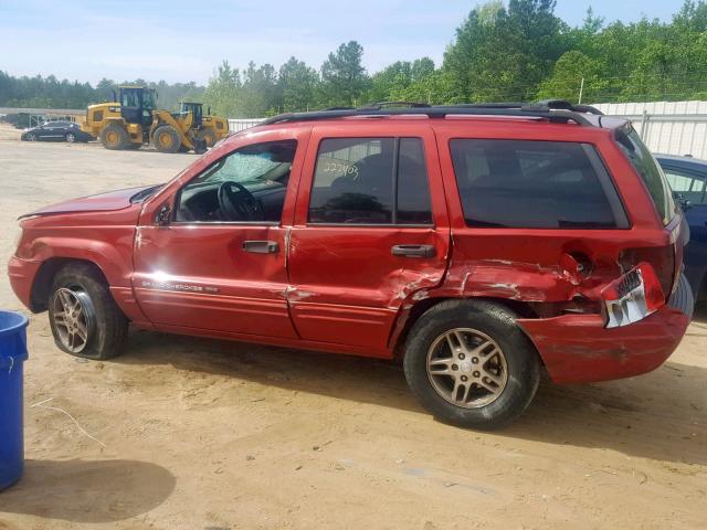 1J4GX48S14C212914 - 2004 JEEP GRAND CHER BURGUNDY photo 9