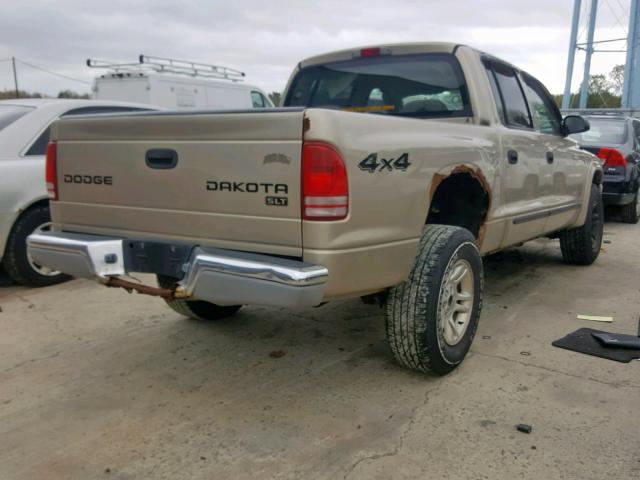 1D7HG48N64S618350 - 2004 DODGE DAKOTA QUA TAN photo 4