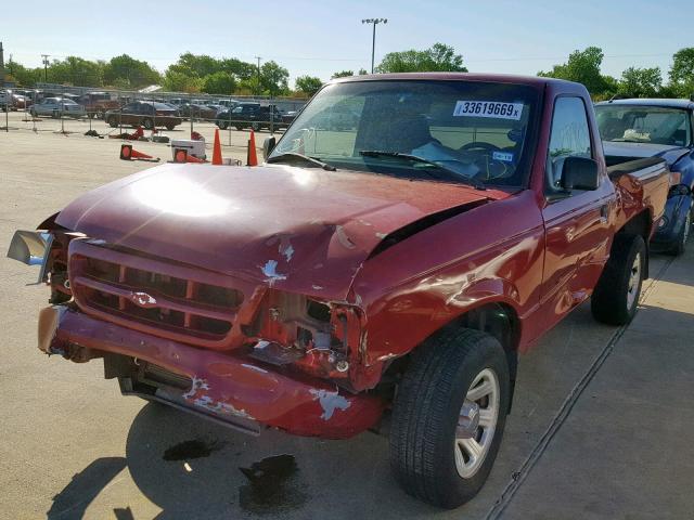 1FTYR10C2YTB40893 - 2000 FORD RANGER RED photo 2