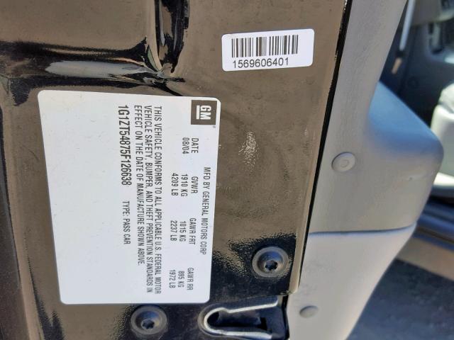 1G1ZT54875F126638 - 2005 CHEVROLET MALIBU LS BLACK photo 10