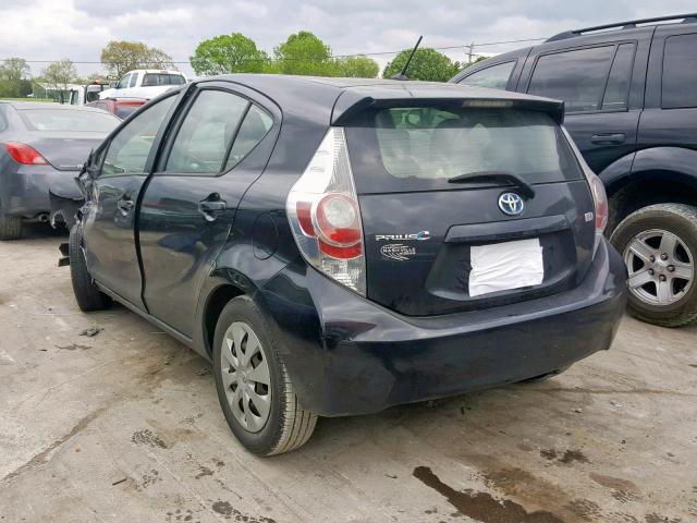 JTDKDTB30C1011391 - 2012 TOYOTA PRIUS C BLACK photo 3