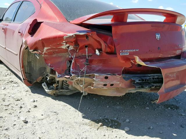 2B3KK33G68H259422 - 2008 DODGE CHARGER SX RED photo 9