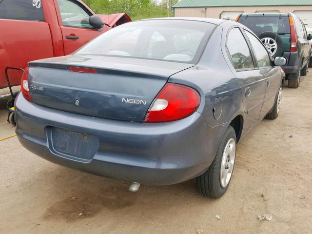 1B3ES26C32D624305 - 2002 DODGE NEON BLUE photo 4