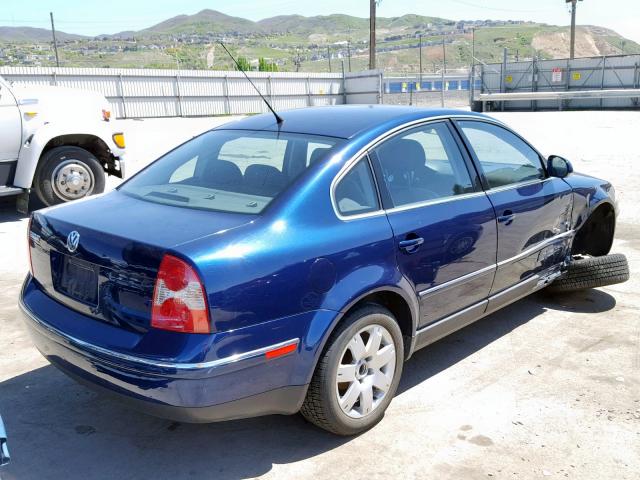 WVWAD63B65P034533 - 2005 VOLKSWAGEN PASSAT GLS BLUE photo 4