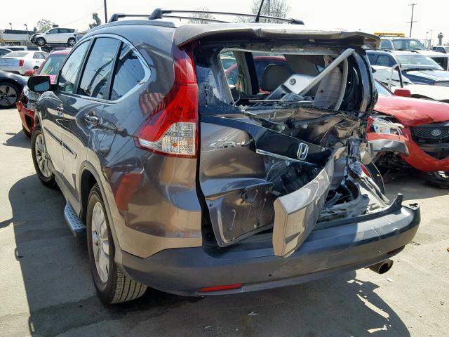 5J6RM3H71CL030474 - 2012 HONDA CR-V EXL GRAY photo 3