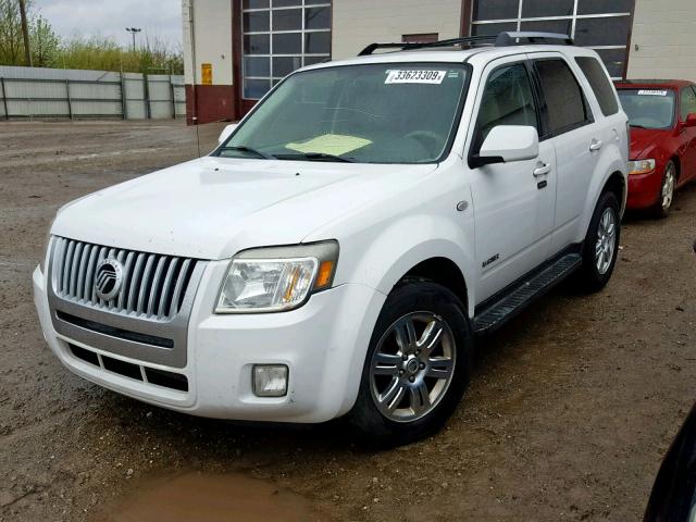 4M2CU97138KJ18655 - 2008 MERCURY MARINER PR WHITE photo 2