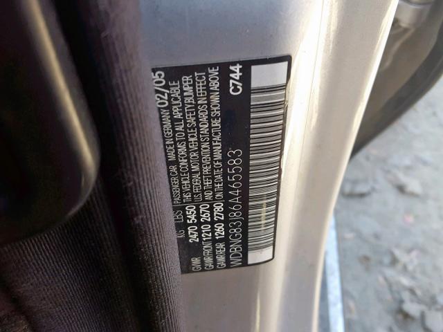 WDBNG83J86A465583 - 2006 MERCEDES-BENZ S 430 4MAT SILVER photo 10