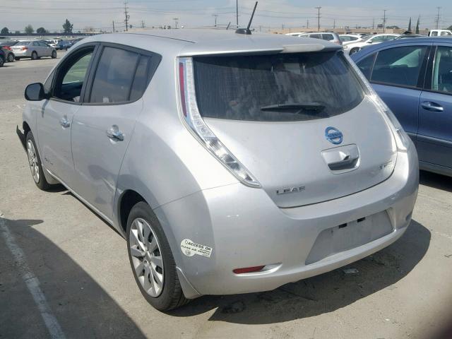 1N4AZ0CP8FC300160 - 2015 NISSAN LEAF S SILVER photo 3