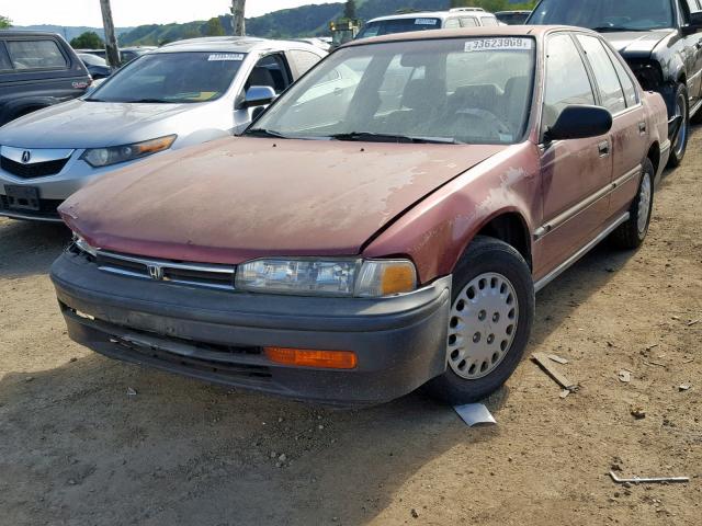 JHMCB7642PC042512 - 1993 HONDA ACCORD DX RED photo 2