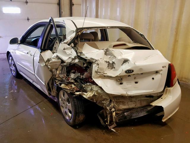 KNAFE121585523579 - 2008 KIA SPECTRA EX WHITE photo 3