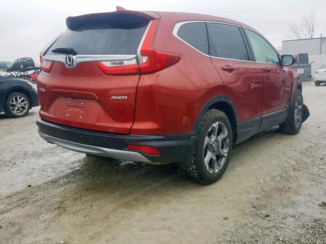 5J6RW2H86HL041359 - 2017 HONDA CR-V EXL RED photo 4