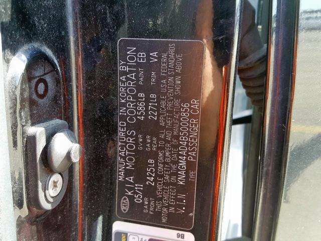 KNAGM4AD4B5000856 - 2011 KIA OPTIMA HYBRID  photo 10