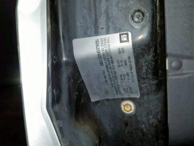 1G8AJ55F47Z117883 - 2007 SATURN ION LEVEL SILVER photo 10