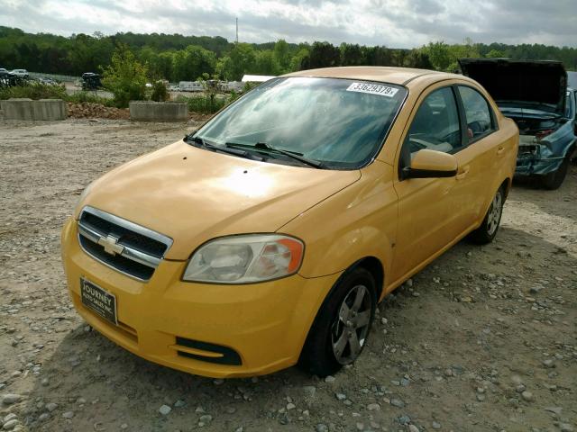 KL1TD56E79B381176 - 2009 CHEVROLET AVEO LS YELLOW photo 2