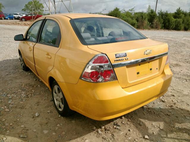 KL1TD56E79B381176 - 2009 CHEVROLET AVEO LS YELLOW photo 3