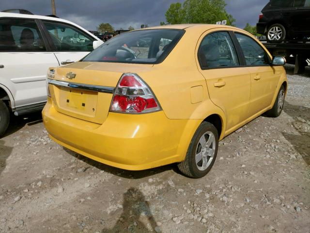 KL1TD56E79B381176 - 2009 CHEVROLET AVEO LS YELLOW photo 4