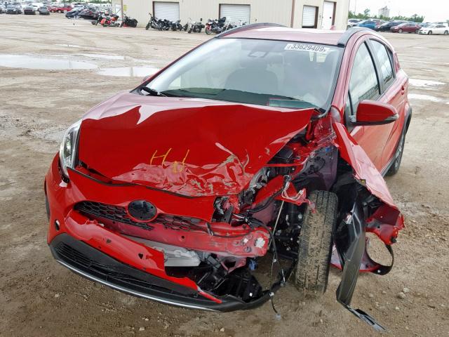 JTDKDTB36K1622458 - 2019 TOYOTA PRIUS C RED photo 2