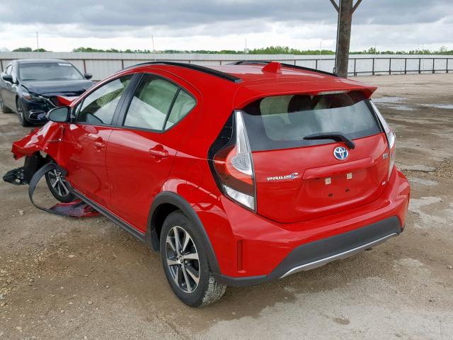 JTDKDTB36K1622458 - 2019 TOYOTA PRIUS C RED photo 3