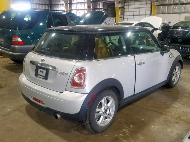 WMWSU3C52DT545530 - 2013 MINI COOPER SILVER photo 4