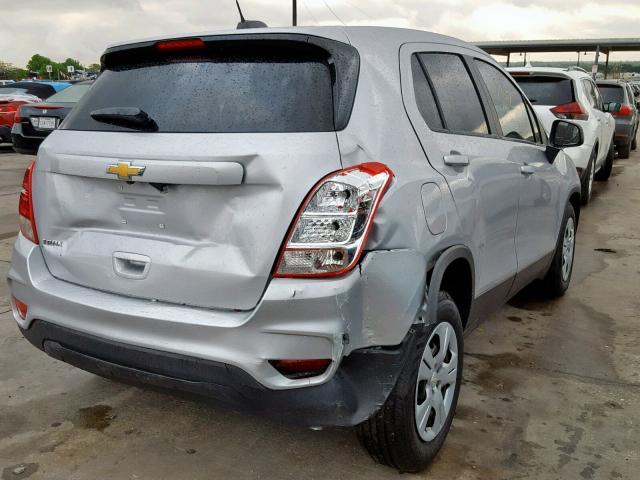 3GNCJKSB7KL162242 - 2019 CHEVROLET TRAX LS SILVER photo 4