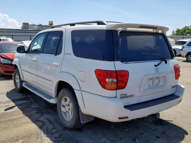 5TDZT38A61S021575 - 2001 TOYOTA SEQUOIA LI WHITE photo 3