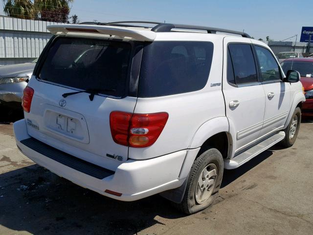 5TDZT38A61S021575 - 2001 TOYOTA SEQUOIA LI WHITE photo 4