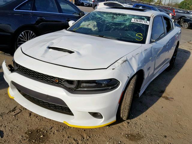 2C3CDXGJ2KH506859 - 2019 DODGE CHARGER SC WHITE photo 2