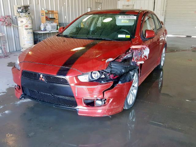 JA3AU86W29U022038 - 2009 MITSUBISHI LANCER GTS RED photo 2