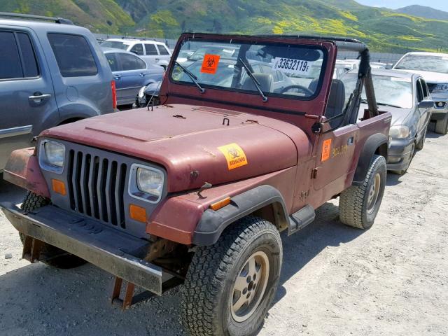 2BCCL81J9HB502382 - 1987 JEEP WRANGLER MAROON photo 2