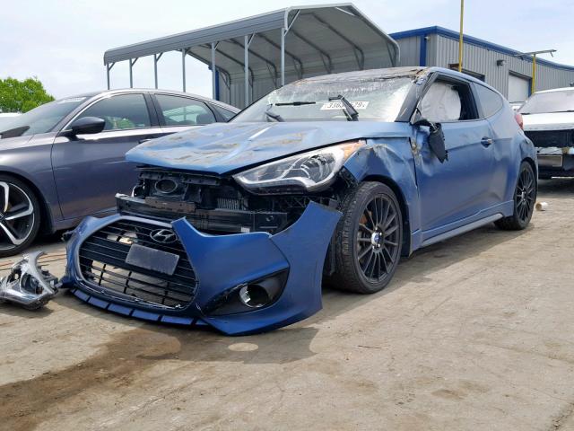 KMHTC6AE3GU264944 - 2016 HYUNDAI VELOSTER T BLUE photo 2