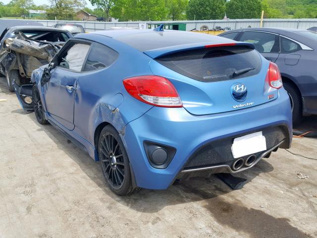 KMHTC6AE3GU264944 - 2016 HYUNDAI VELOSTER T BLUE photo 3