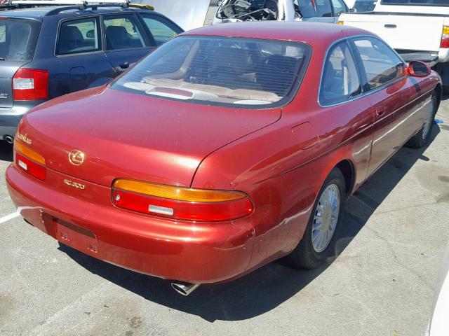 JT8JZ31C2N0001502 - 1992 LEXUS SC 300 BURGUNDY photo 4