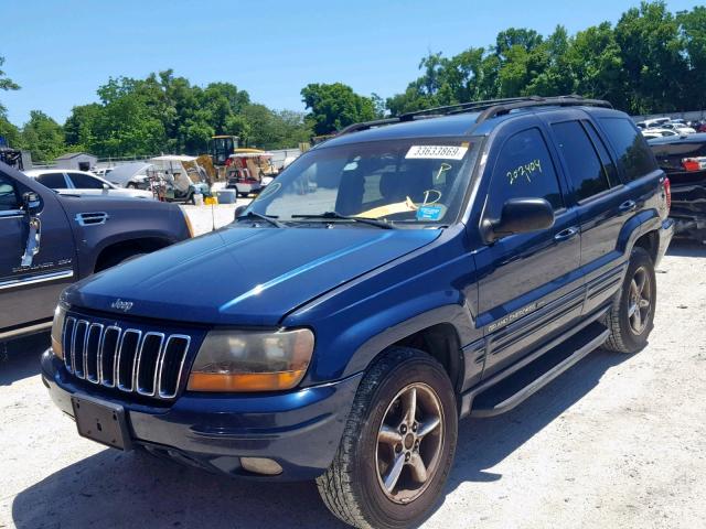 1J4GW58N81C709957 - 2001 JEEP GRAND CHER BLUE photo 2