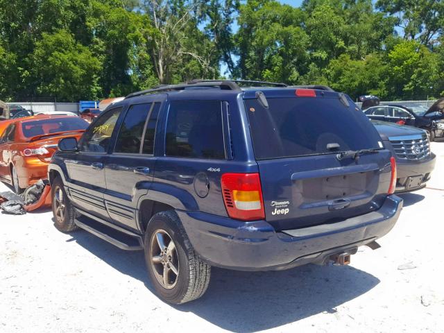 1J4GW58N81C709957 - 2001 JEEP GRAND CHER BLUE photo 3