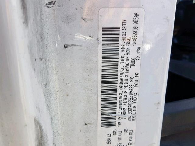 3C6TRVCG5EE104689 - 2014 RAM PROMASTER 白色 照片 10