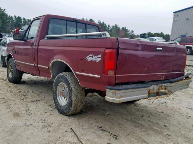 2FTEF14NXNCA66085 - 1992 FORD F150 MAROON photo 3