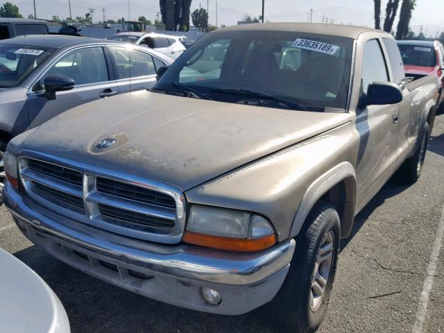 1D7GL42N44S616354 - 2004 DODGE DAKOTA SLT BEIGE photo 2