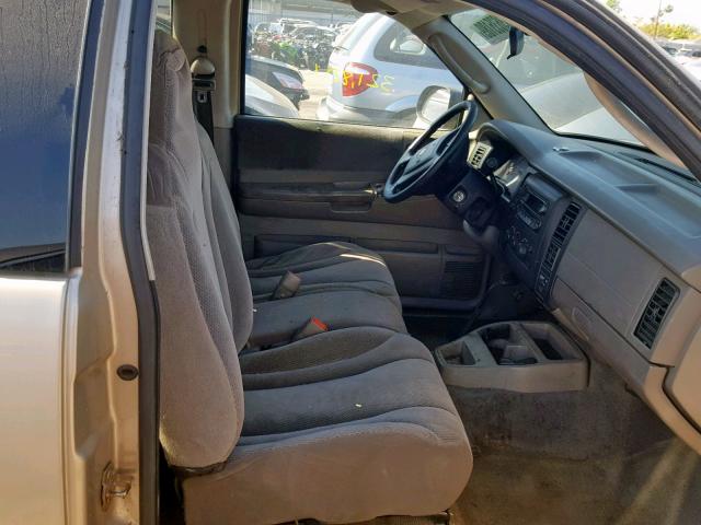 1D7GL42N44S616354 - 2004 DODGE DAKOTA SLT BEIGE photo 5