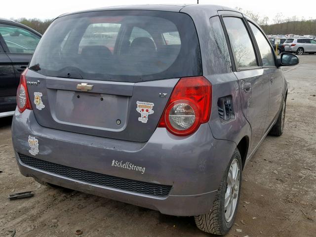 KL1TG66E29B622204 - 2009 CHEVROLET AVEO LT GRAY photo 4