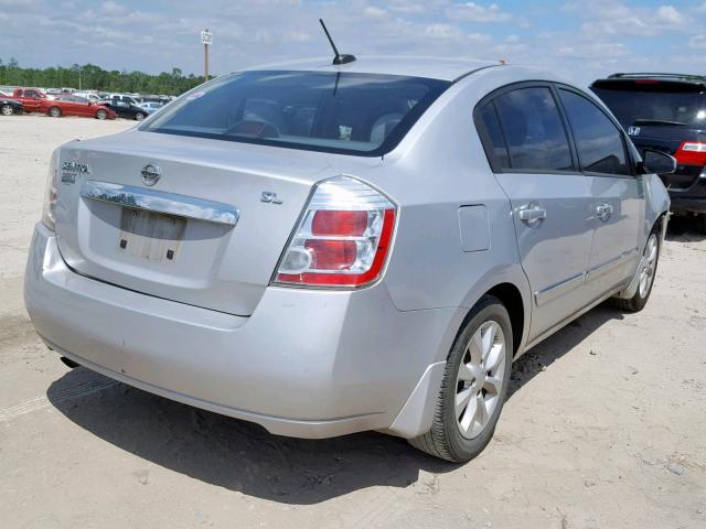 3N1AB6AP8AL676488 - 2010 NISSAN SENTRA 2.0 SILVER photo 4