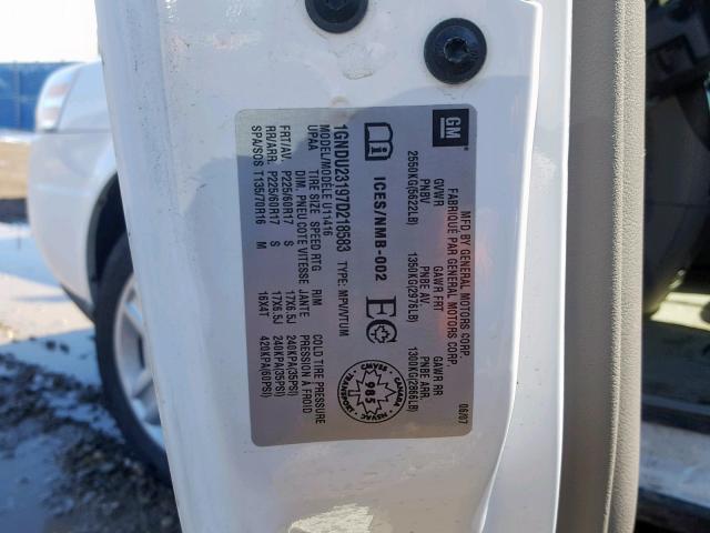 1GNDU23197D218583 - 2007 CHEVROLET UPLANDER L 白色 照片 10