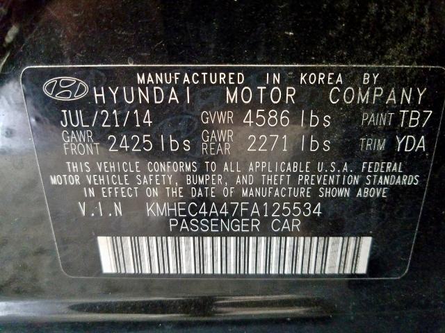 KMHEC4A47FA125534 - 2015 HYUNDAI SONATA HYBRID  photo 10