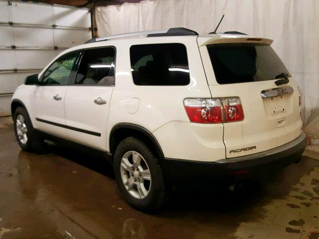 1GKLVKED2AJ142615 - 2010 GMC ACADIA SL WHITE photo 3