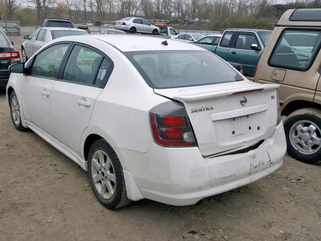 3N1AB6APXCL611130 - 2012 NISSAN SENTRA 2.0 WHITE photo 3