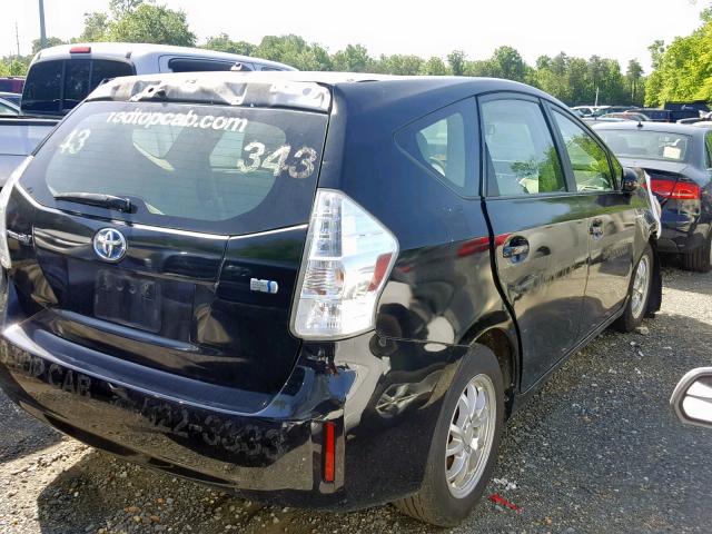 JTDZN3EU4D3197555 - 2013 TOYOTA PRIUS V BLACK photo 4