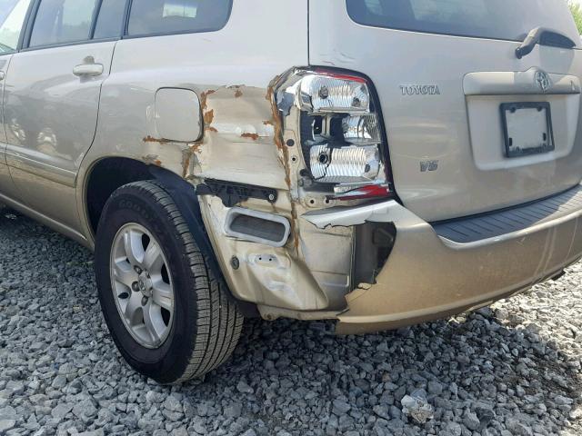 JTEGF21A430084629 - 2003 TOYOTA HIGHLANDER GOLD photo 9