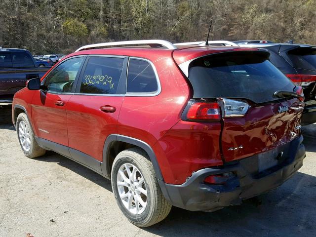 1C4PJMCS8GW374895 - 2016 JEEP CHEROKEE L RED photo 3