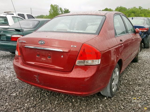 KNAFE121885547679 - 2008 KIA SPECTRA EX RED photo 4