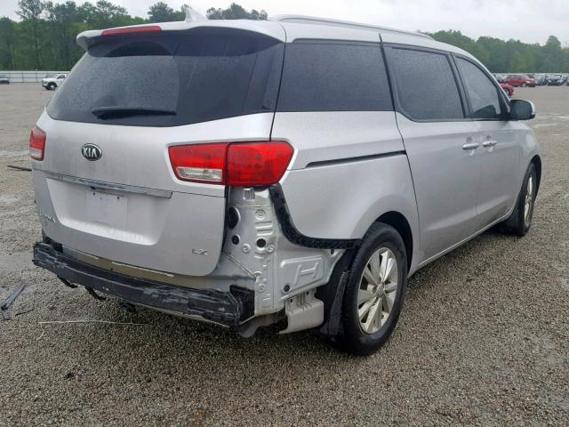 KNDMB5C18H6312296 - 2017 KIA SEDONA LX SILVER photo 4